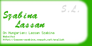 szabina lassan business card